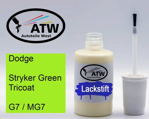 Dodge, Stryker Green Tricoat, G7 / MG7: 20ml Lackstift, von ATW Autoteile West.